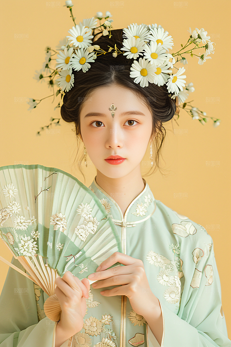 泉州簪花精美人物摄影图