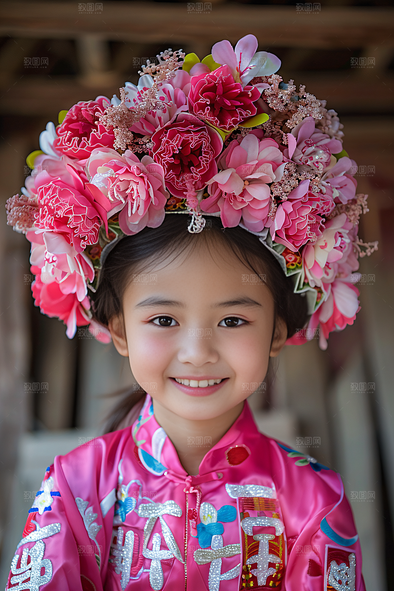 泉州簪花精美花冠摄影图