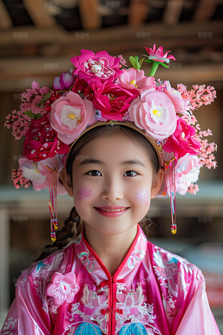 泉州簪花花卉唯美摄影图
