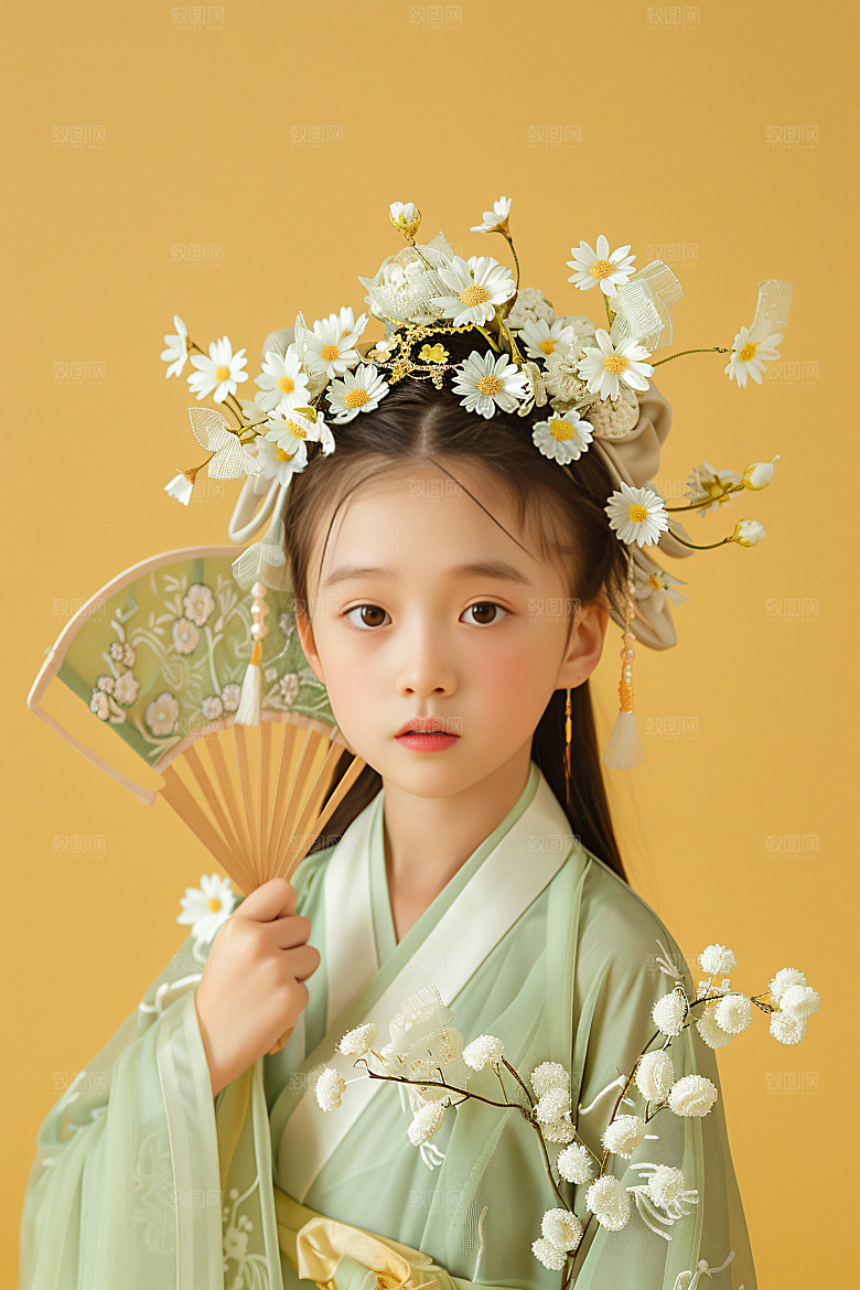 泉州簪花汉服人物摄影图