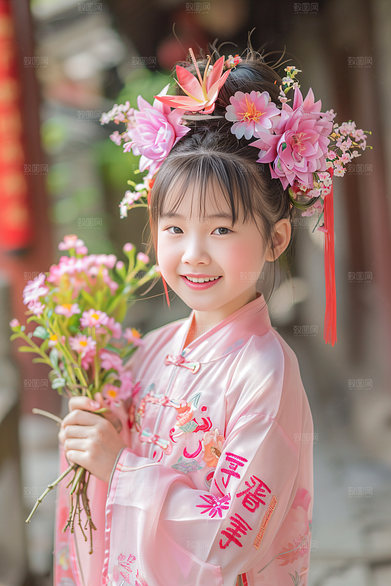 泉州簪花唯美地方特色摄影图