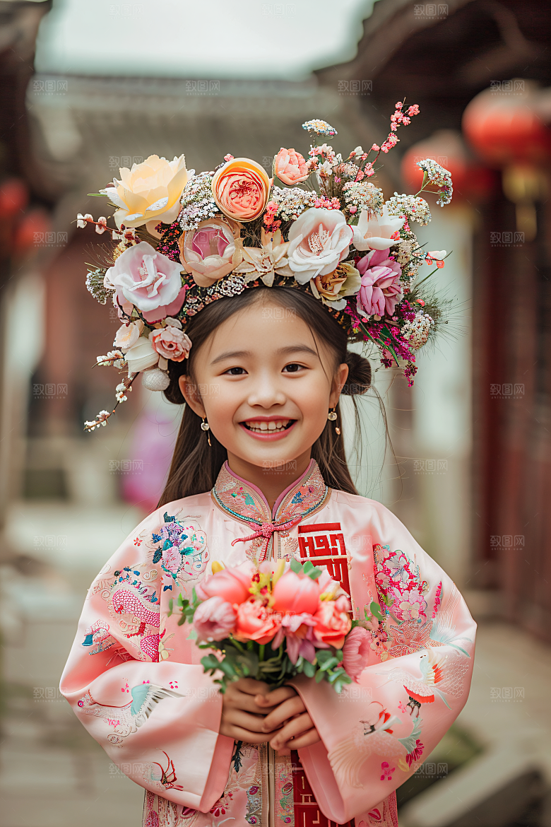 泉州簪花福建花卉摄影图
