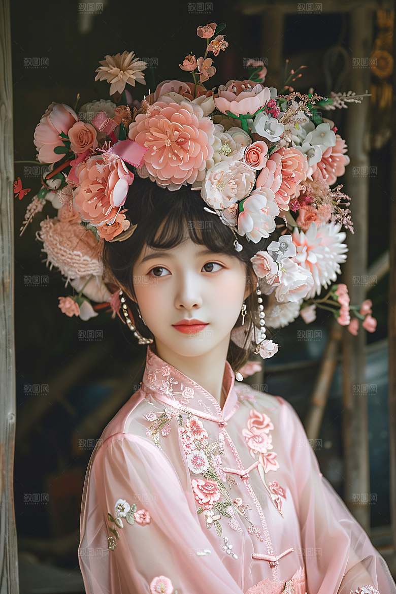 泉州簪花唯美福建摄影图