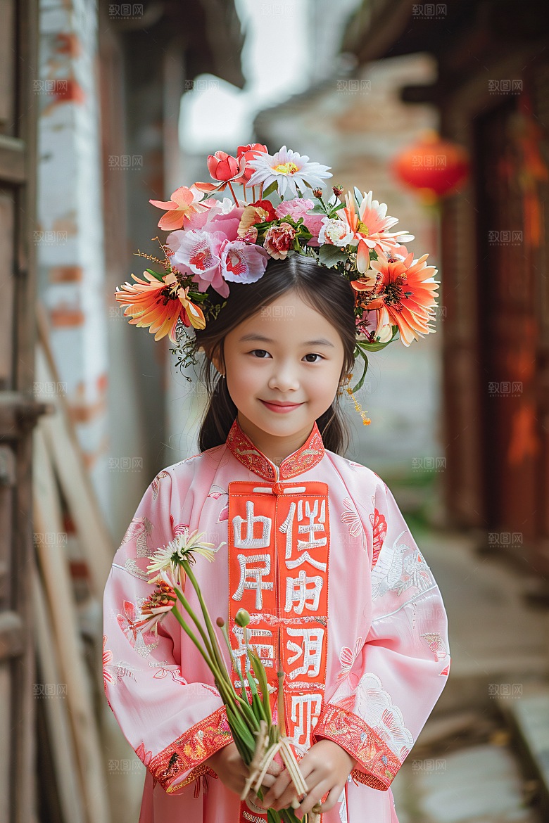 泉州簪花唯美精美摄影图