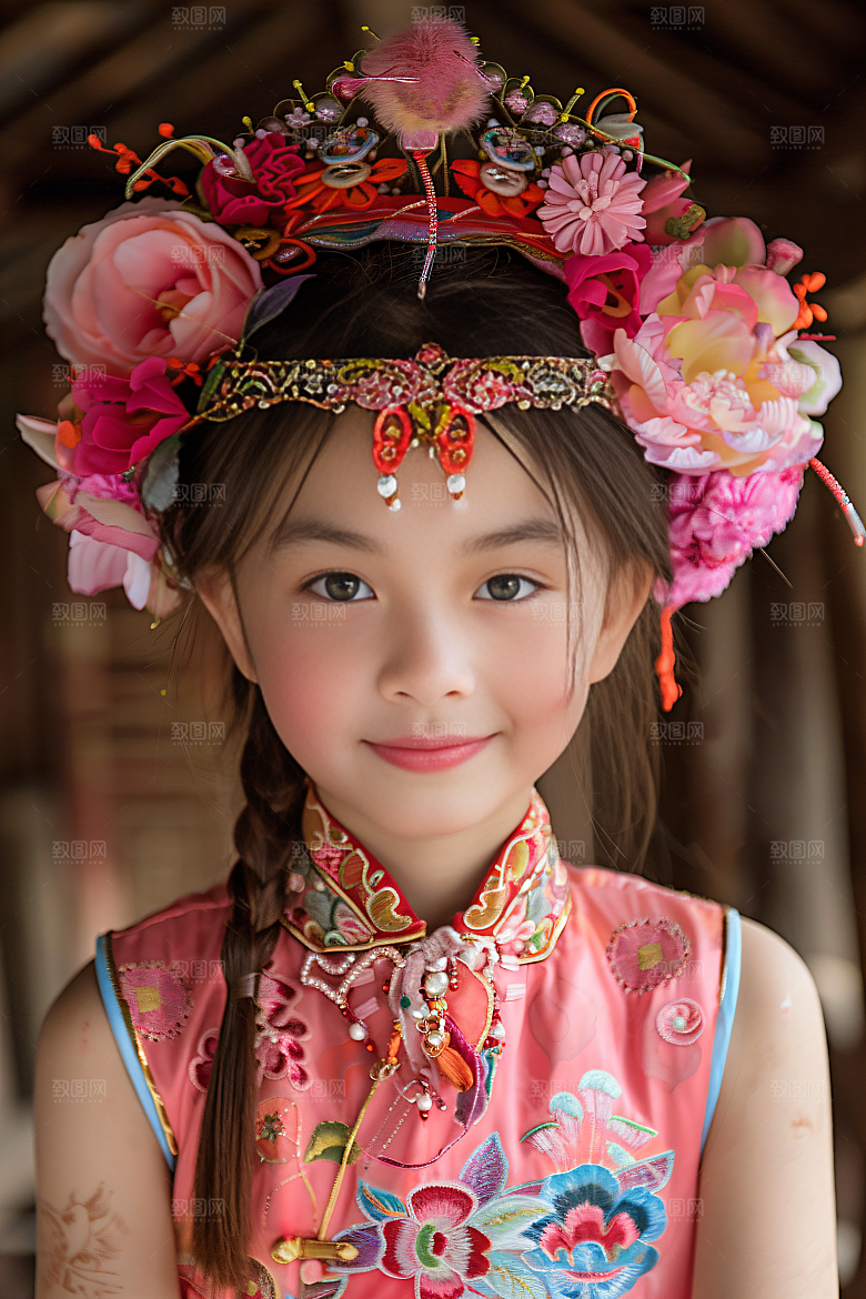 泉州簪花汉服高清摄影图