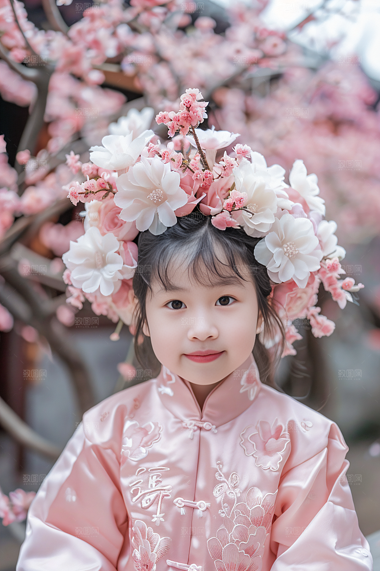 泉州簪花人物女性肖像摄影图