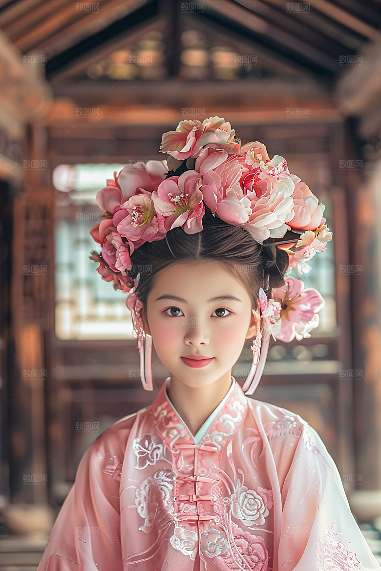 泉州簪花汉服福建摄影图