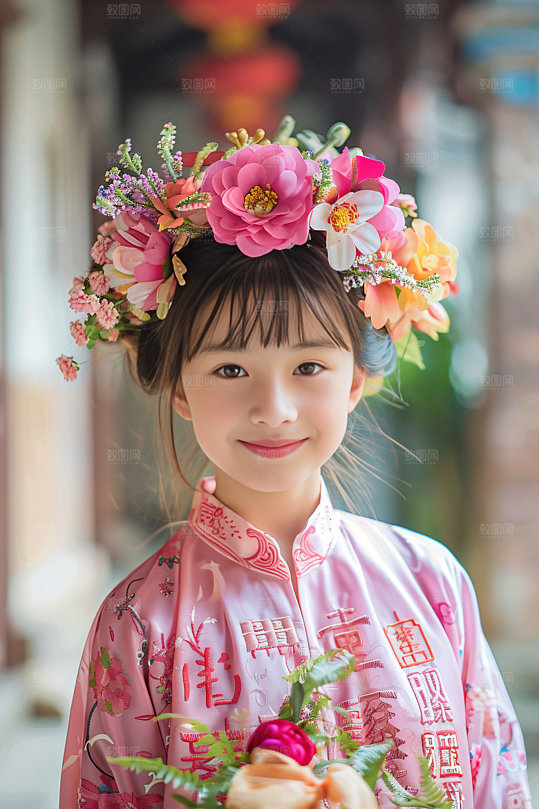 泉州簪花精美装饰摄影图