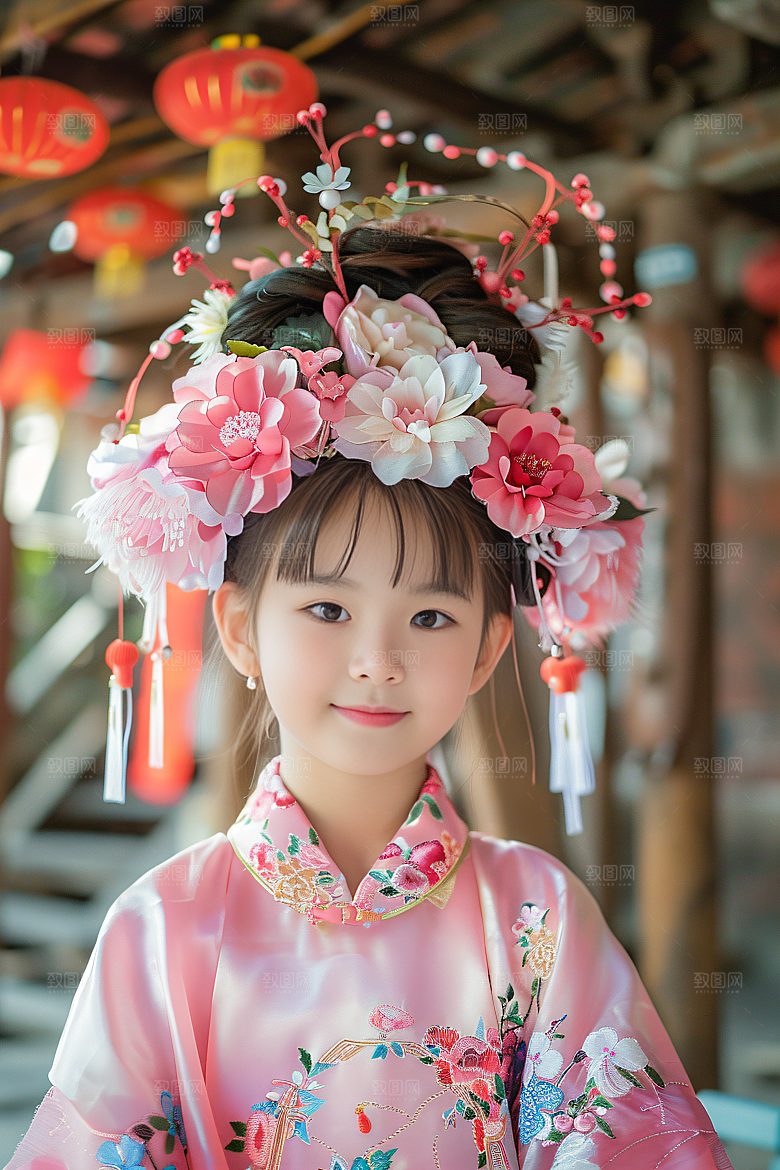 泉州簪花花卉福建摄影图