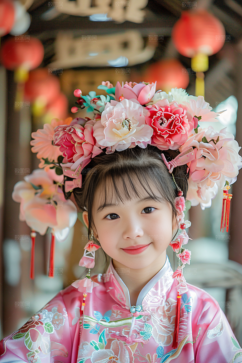 泉州簪花唯美装饰摄影图