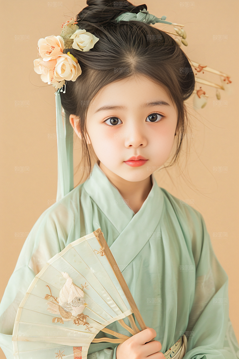 泉州簪花精美汉服摄影图