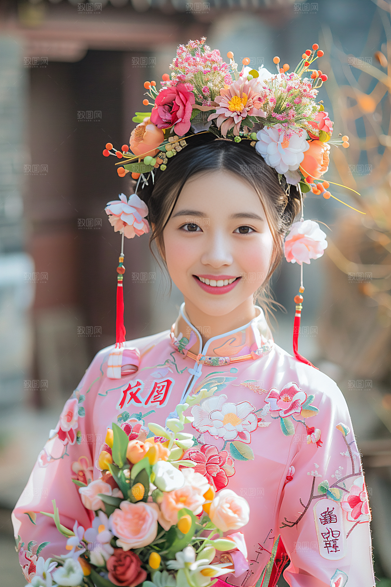 泉州簪花福建装饰摄影图
