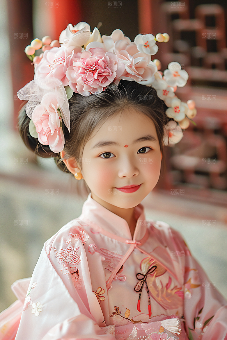 泉州簪花福建汉服摄影图