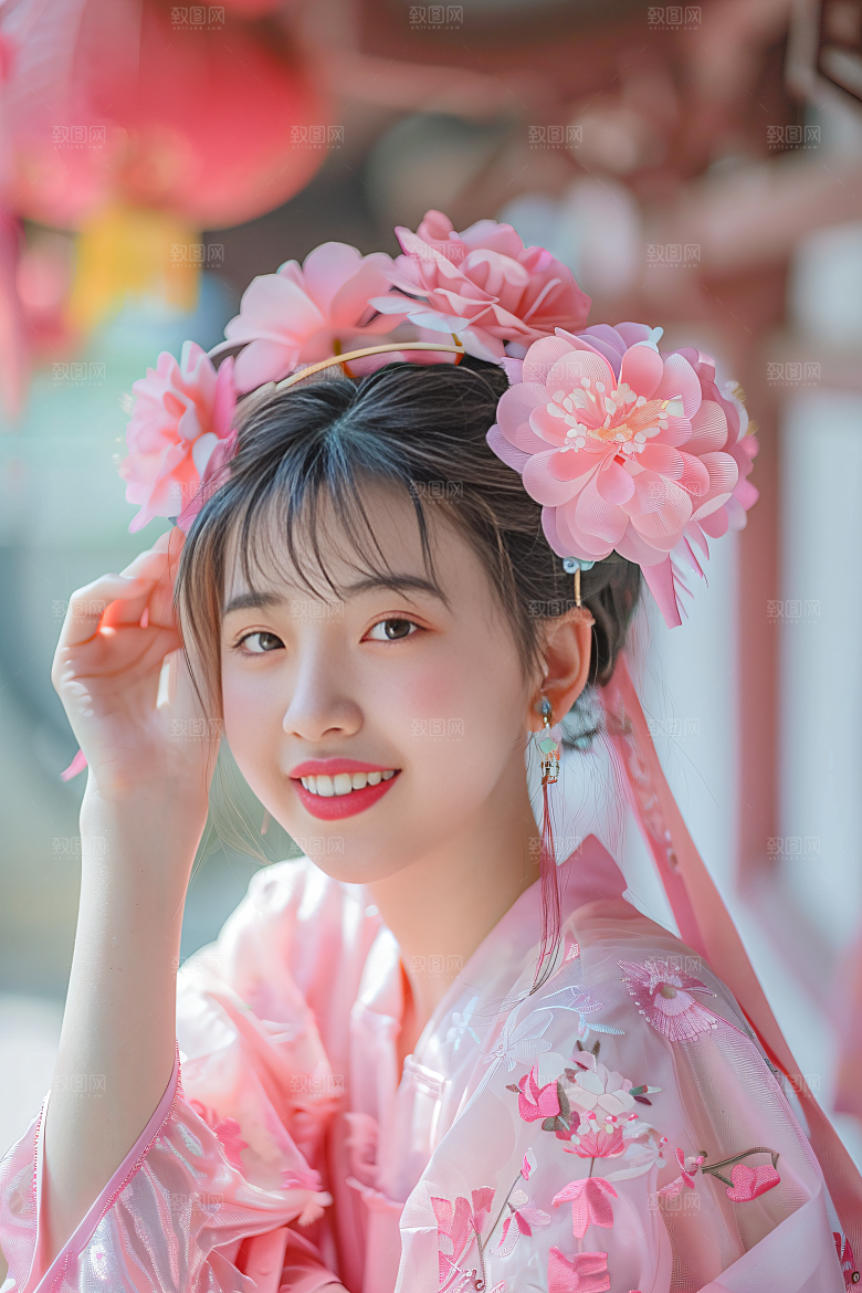 泉州簪花高清唯美摄影图