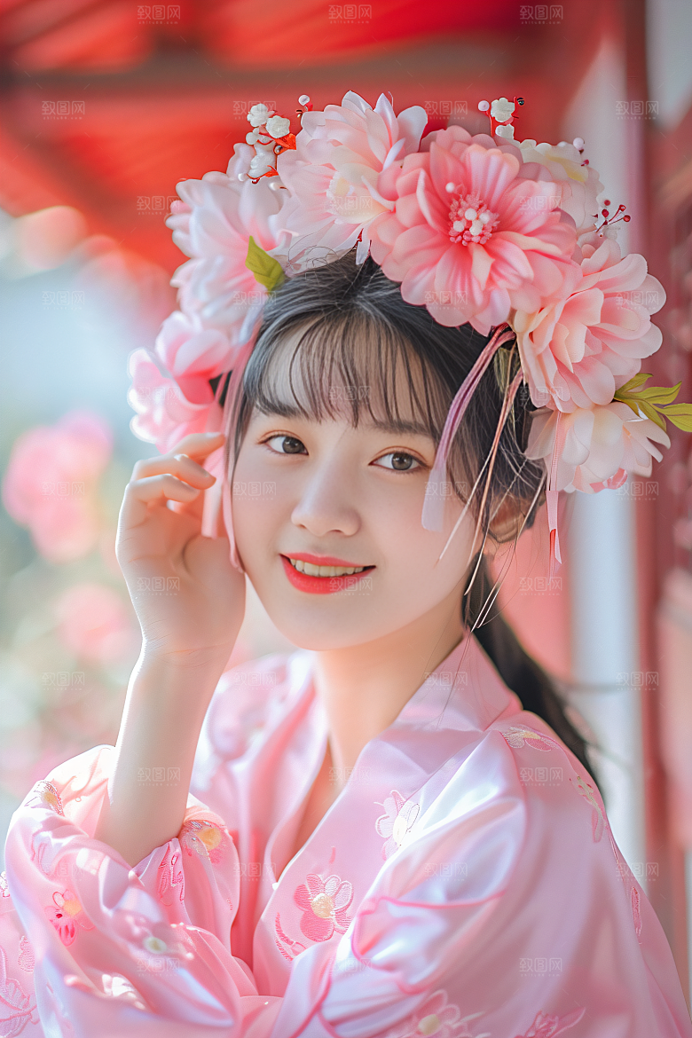 泉州簪花唯美人物摄影图