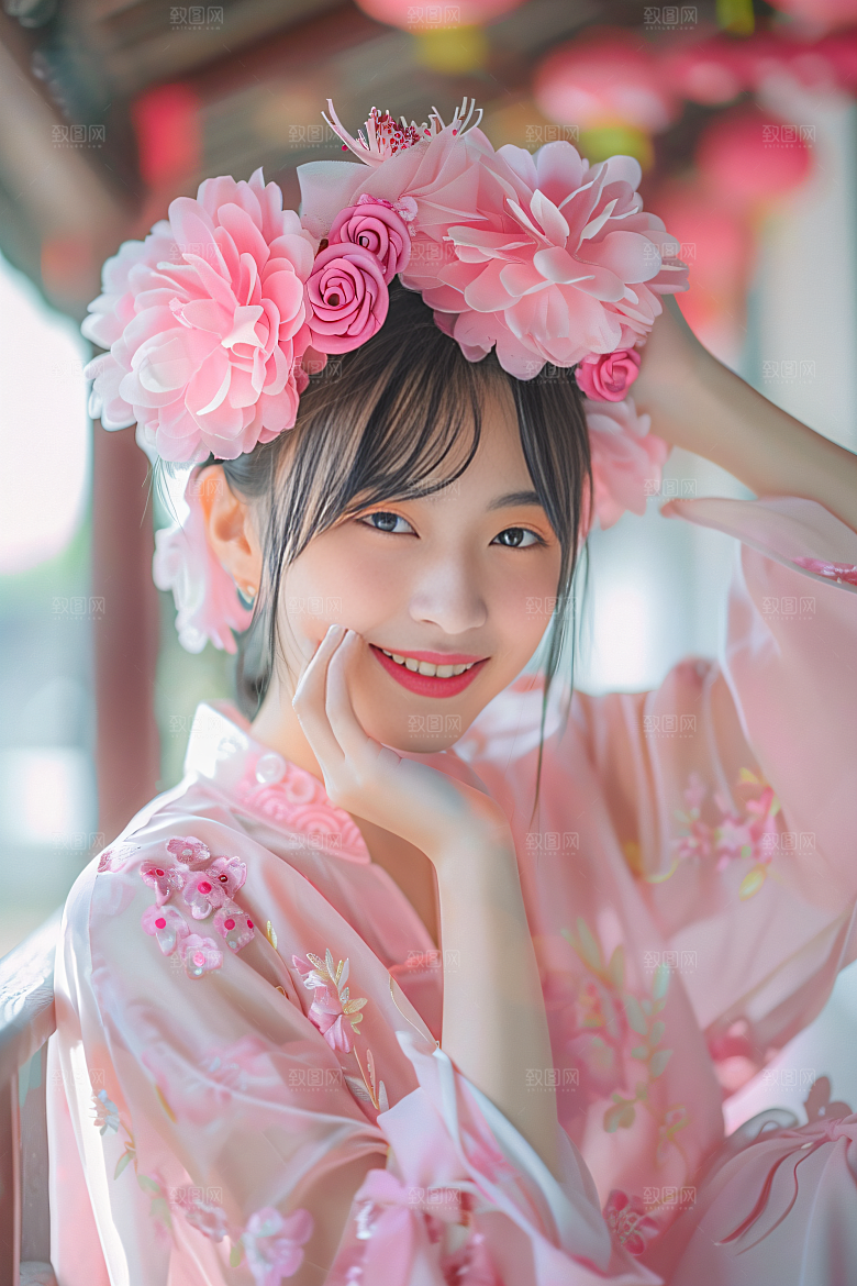 泉州簪花花卉福建摄影图