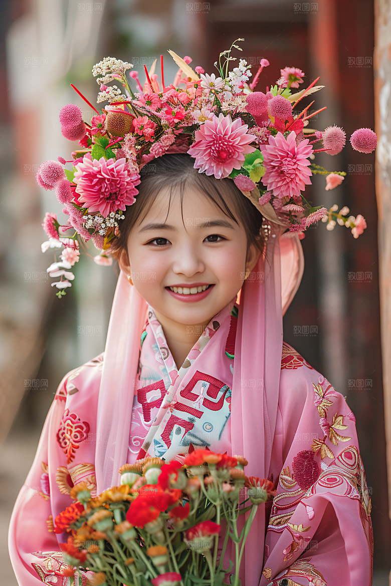 泉州簪花人物装饰摄影图
