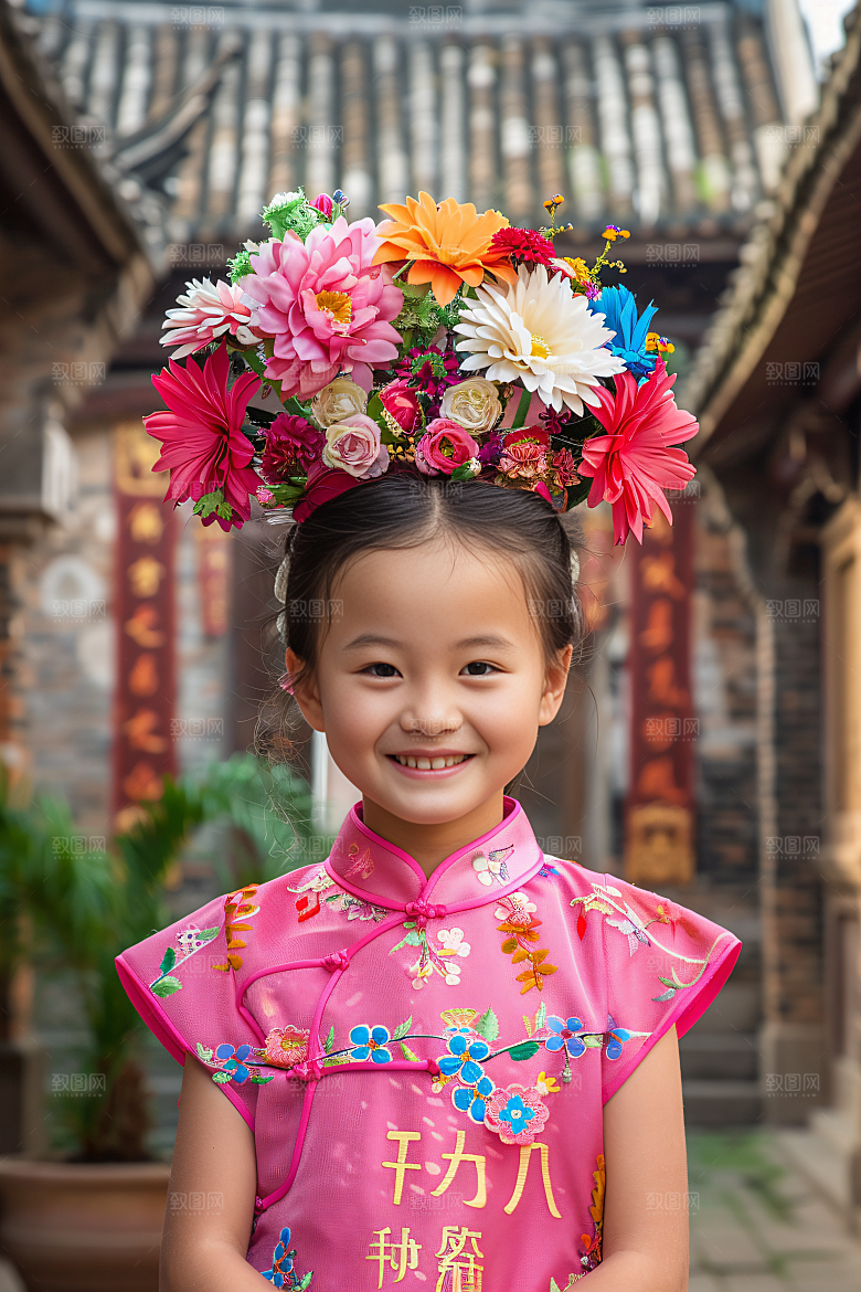 泉州簪花地方特色精美摄影图