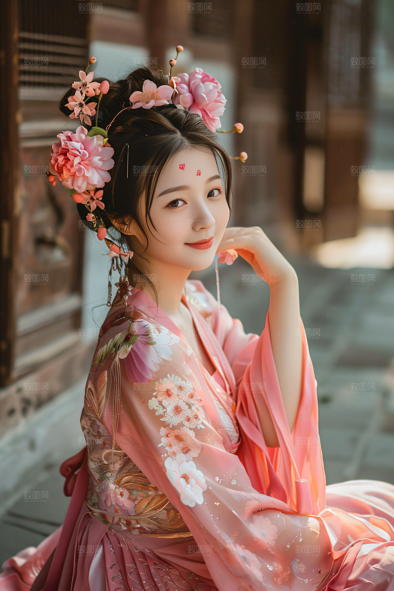 泉州簪花唯美装饰摄影图