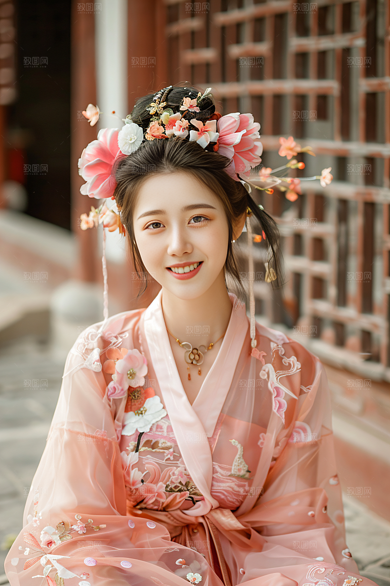 泉州簪花精美唯美摄影图