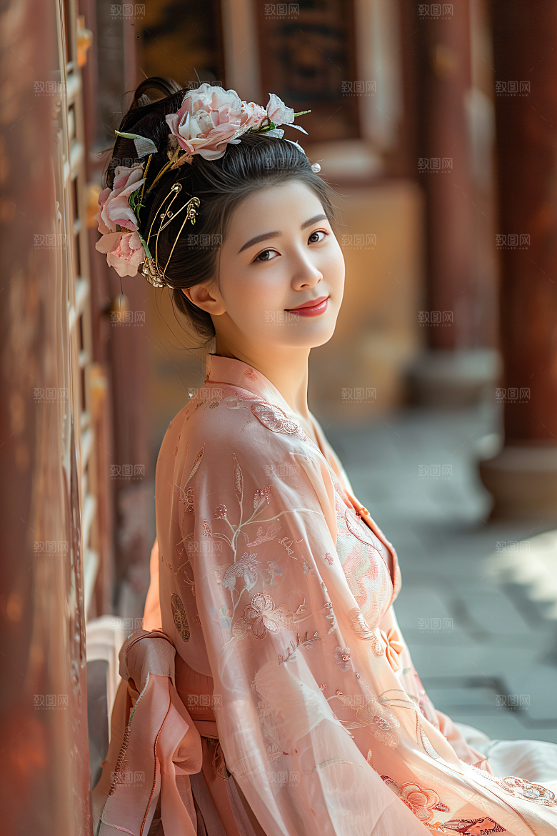 泉州簪花地方特色装饰摄影图