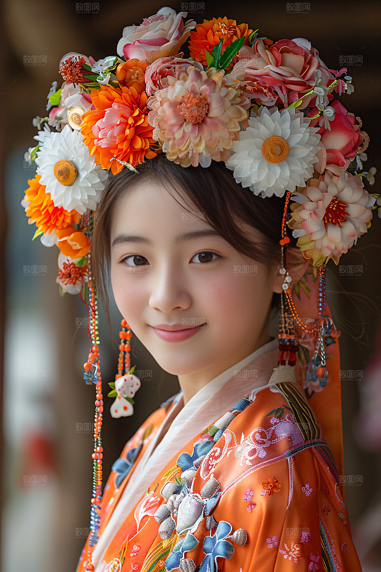 泉州簪花高清花卉摄影图
