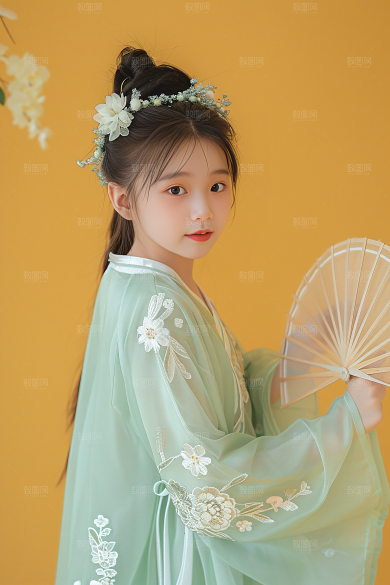 泉州簪花装饰人物摄影图