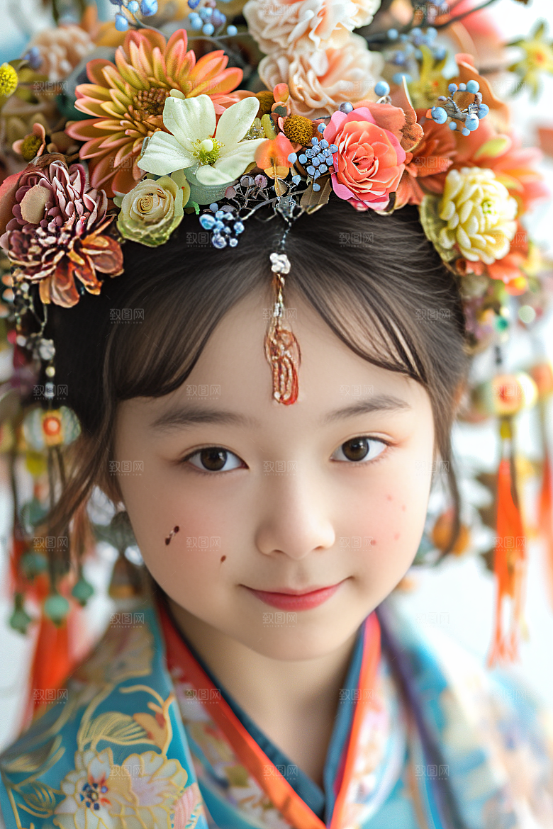 泉州簪花花冠福建摄影图