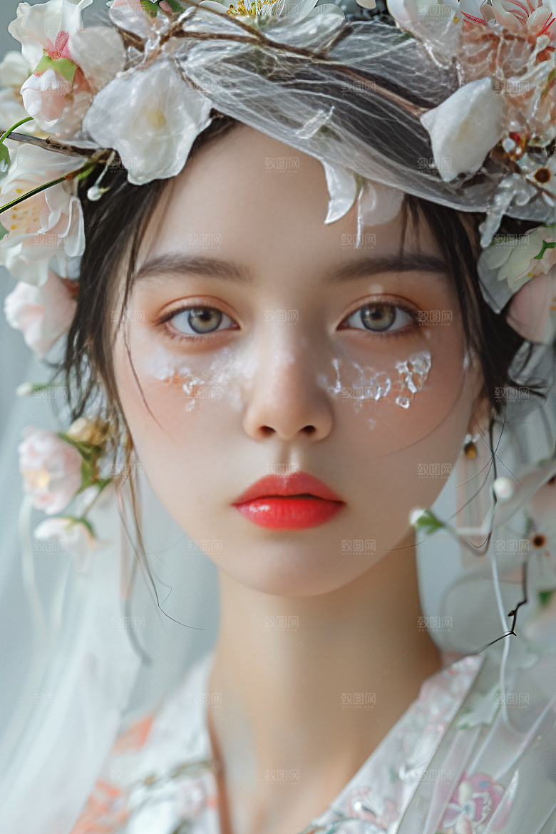 泉州簪花精美花卉摄影图