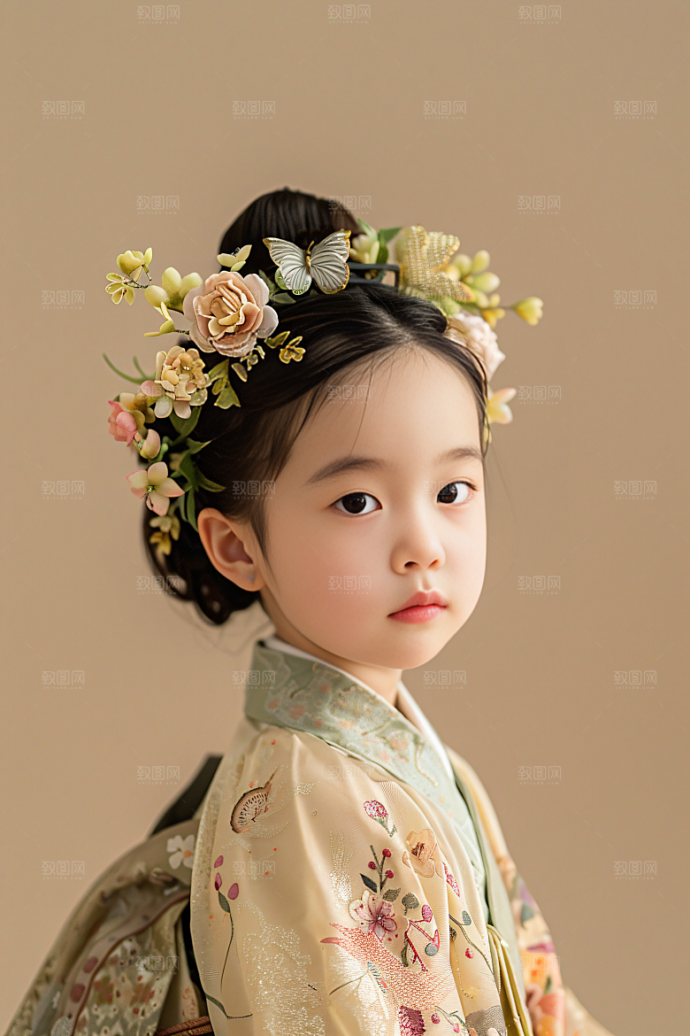泉州簪花人物汉服摄影图
