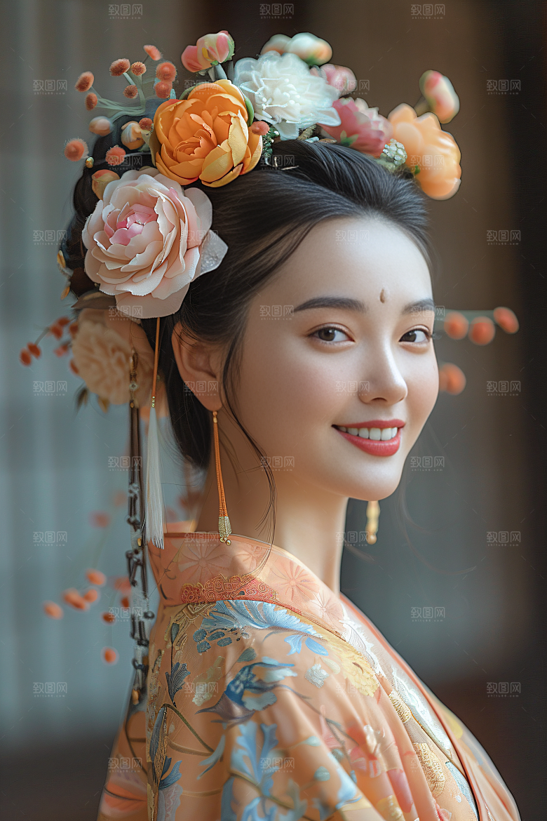 泉州簪花地方特色装饰摄影图