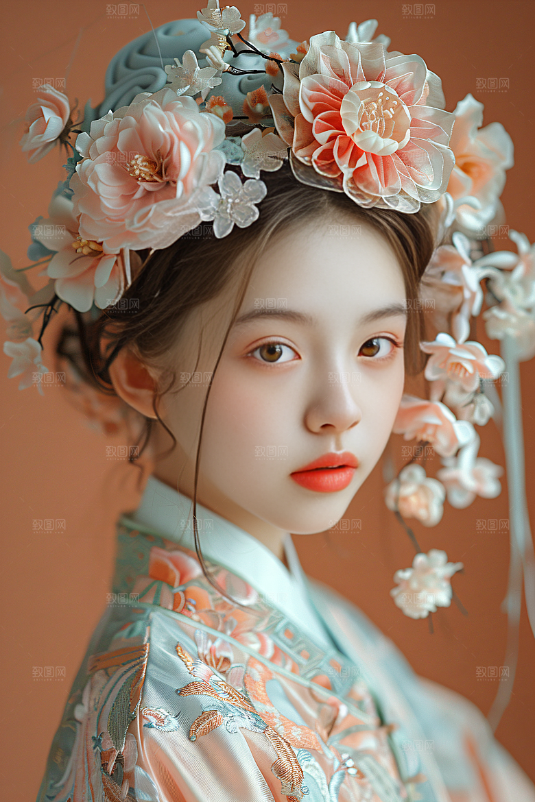 泉州簪花精美花卉摄影图