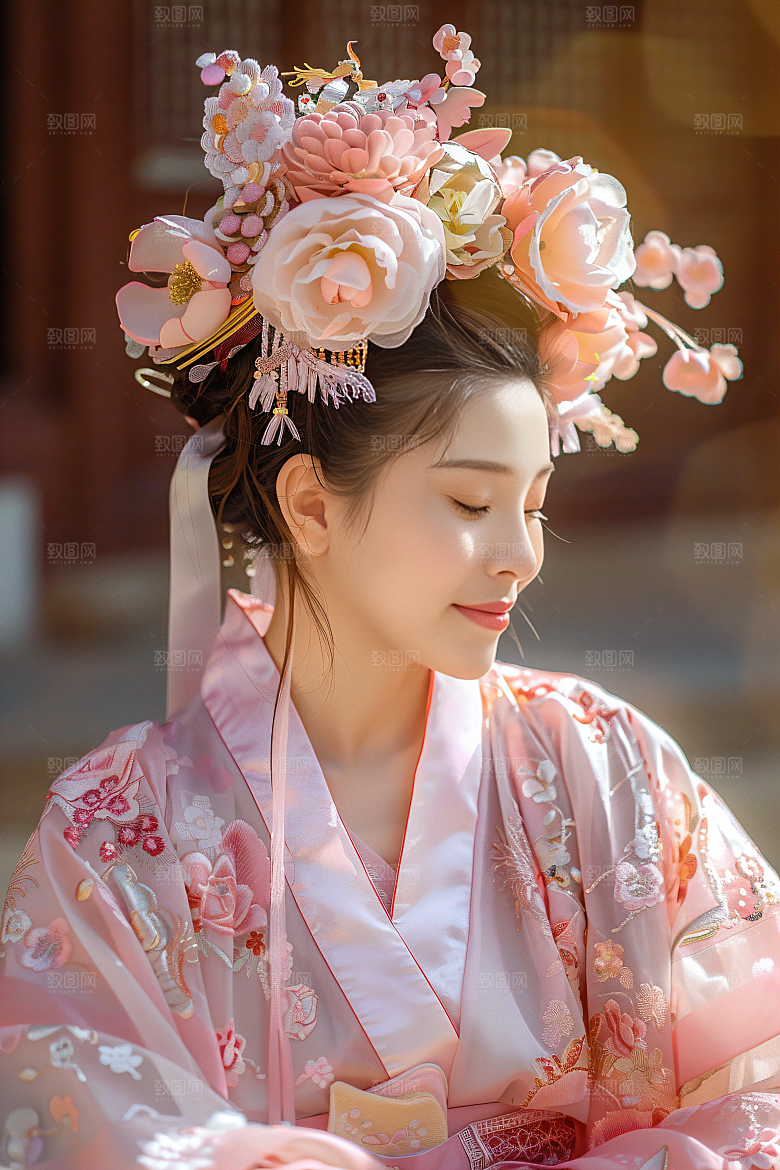泉州簪花花卉福建摄影图