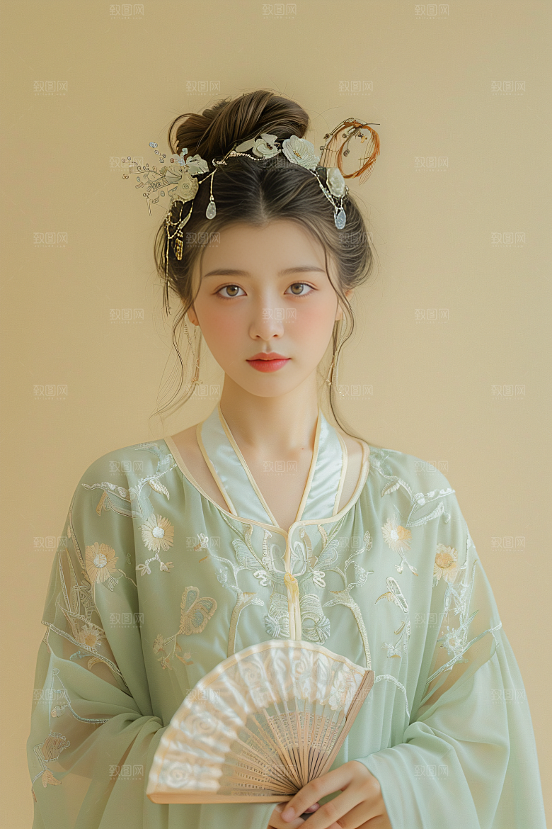 泉州簪花女性肖像福建摄影图