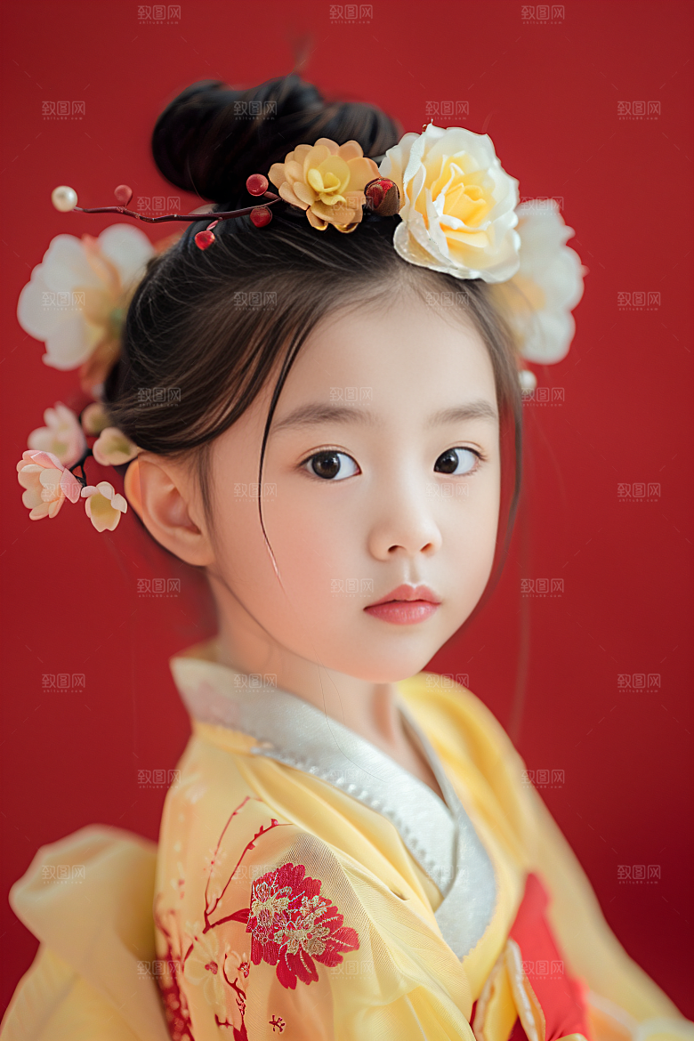 泉州簪花精美花冠摄影图