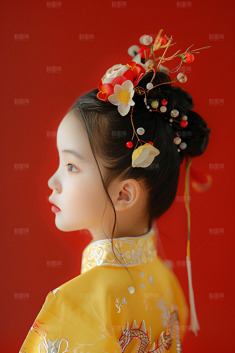 泉州簪花头饰福建摄影图