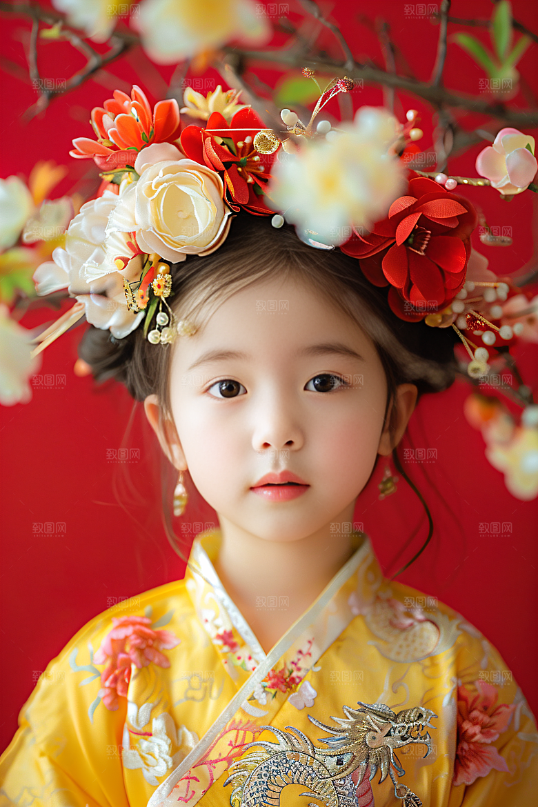 泉州簪花女性肖像福建摄影图