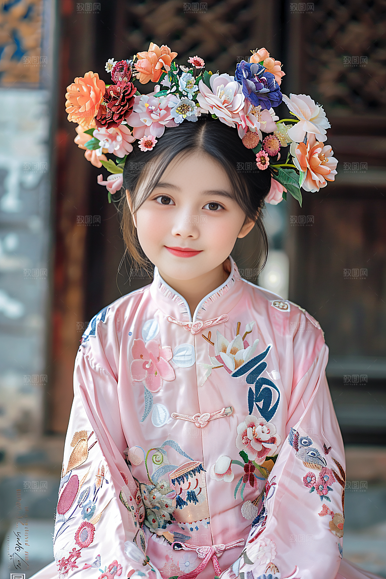 泉州簪花唯美花卉摄影图