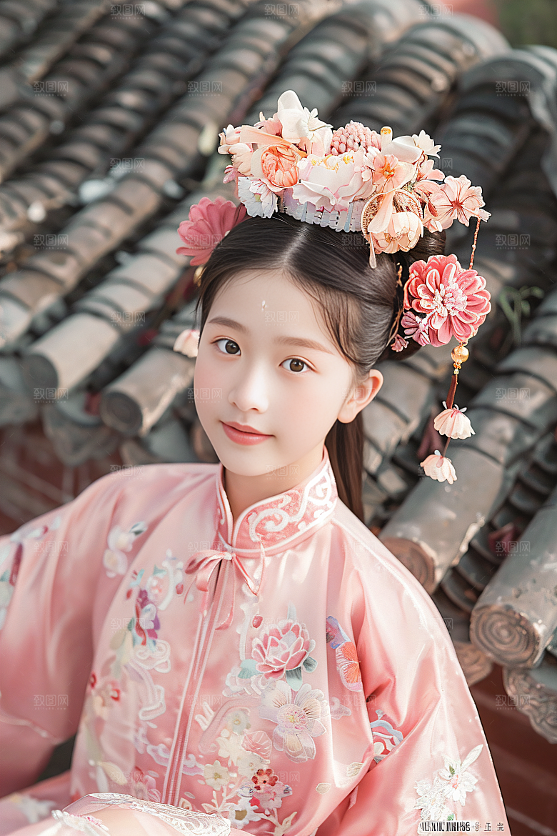 泉州簪花人物精美摄影图