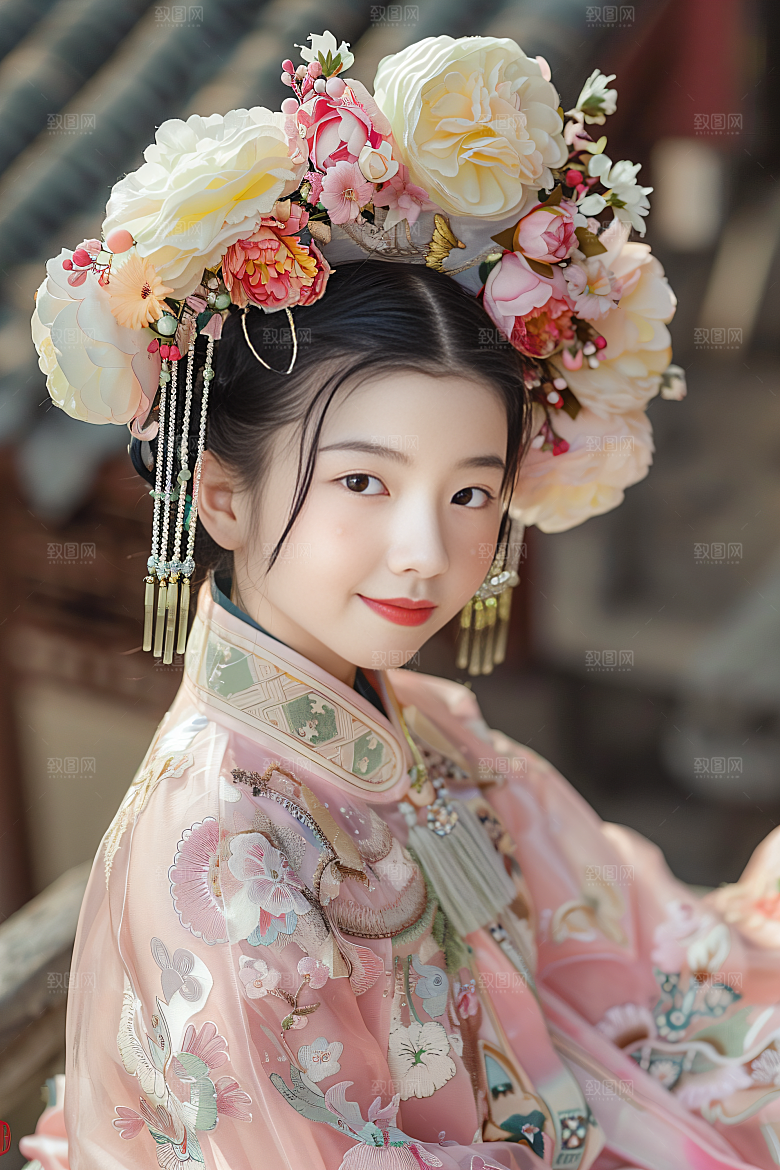 泉州簪花高清地方特色摄影图