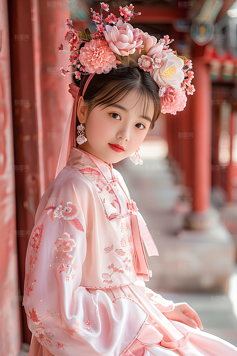 泉州簪花头饰高清摄影图