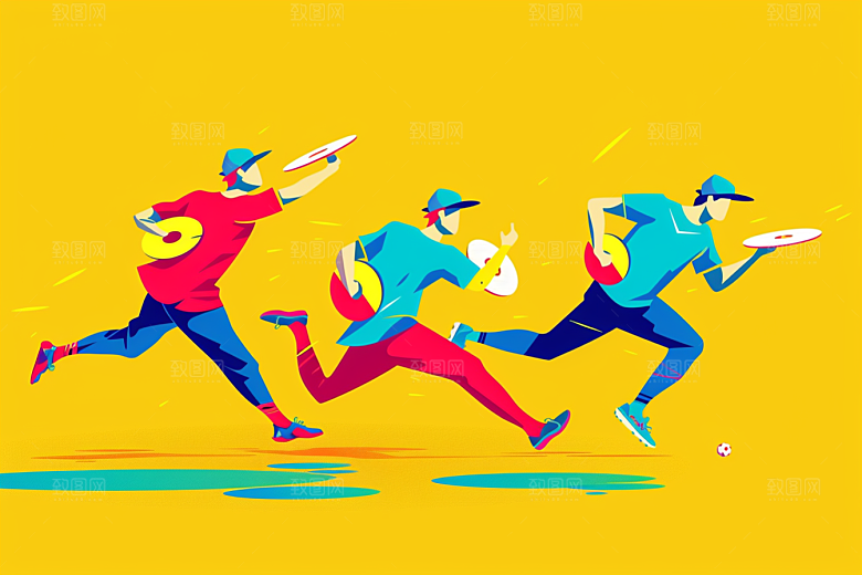 趣味运动高清体育插画
