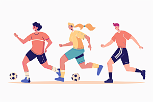 趣味运动健身健康插画