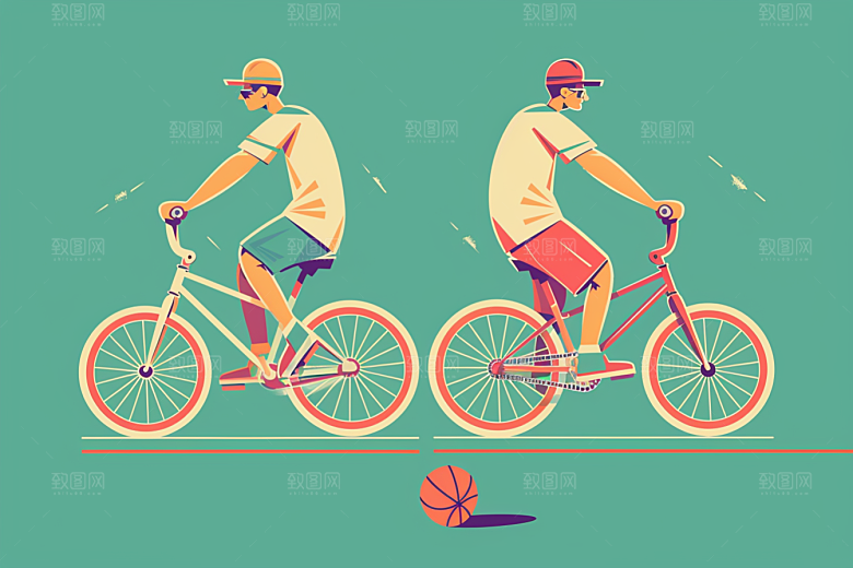 趣味运动抽象人物简约插画