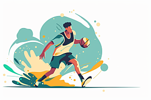 趣味运动会体育平面插画