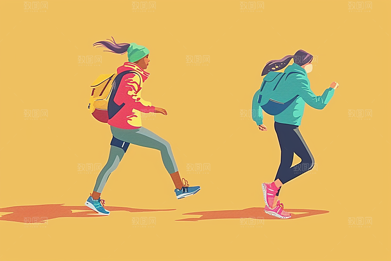 趣味运动会平面活泼插画