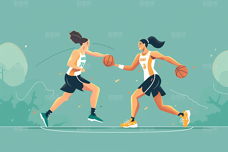 趣味运动会时尚彩色插画
