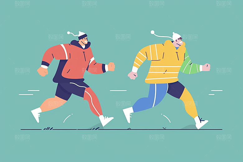 趣味运动会活力撞色插画