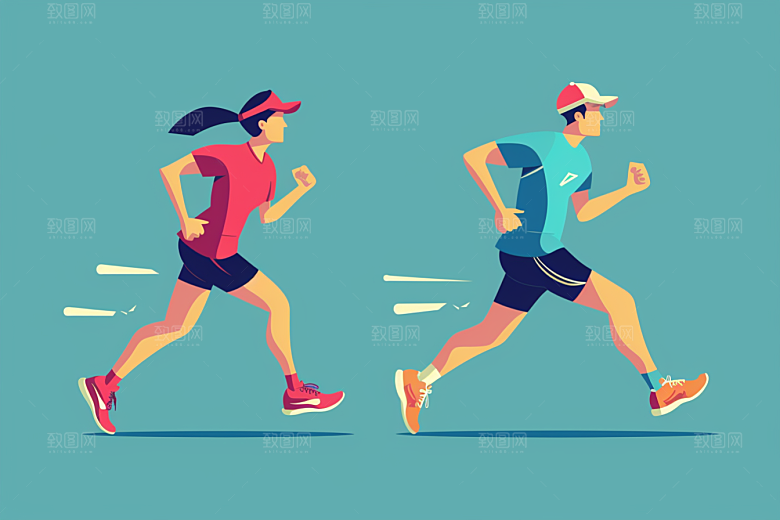 趣味运动会时尚体育插画