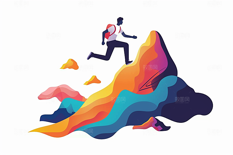 趣味运动会人物平面插画